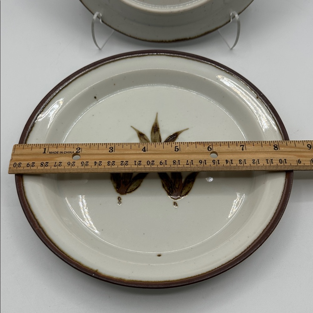 LAST ONES! 2 Dansk Salad Plates Brown Mist Whisper pattern. Vintage 80s - Picture 5 of 8